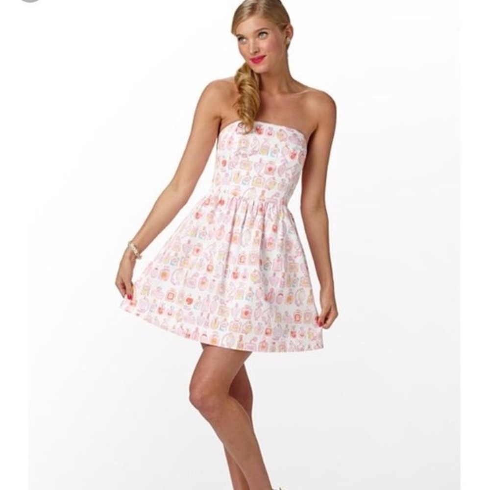 Lilly Pulitzer Perfume Bottle Strapless Dress - Size 12